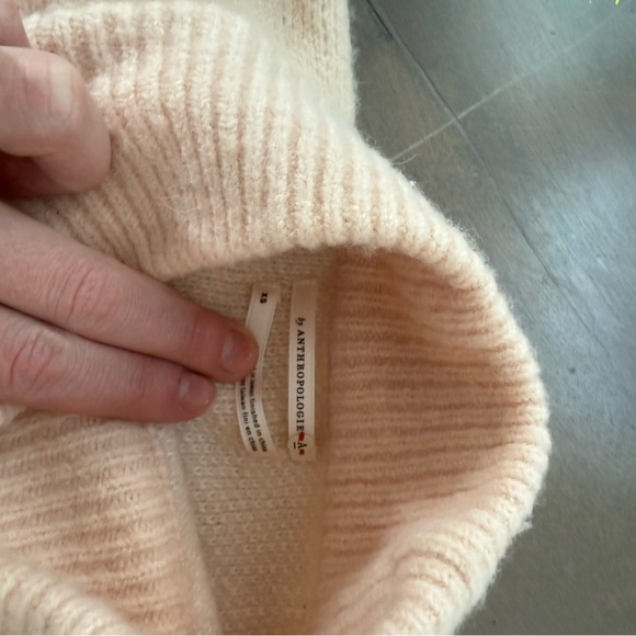 Anthropologie Pink and Cream Alpaca Sweater - Picture 3 of 5